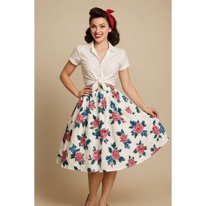 NWT Collectif Vintage-Style Floral Skirt | Size‎ M
